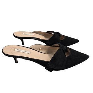 Massimo Dutti Suede pointed kitten heel  mules/ sandals